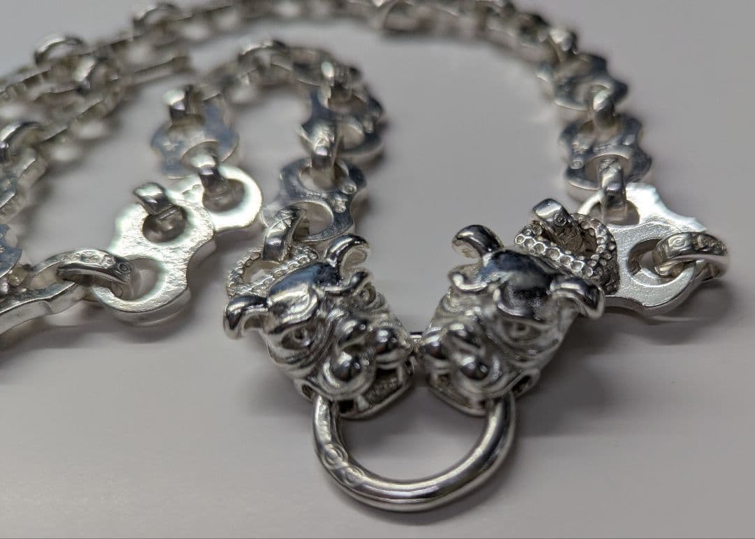 虎*ん様 ライオンヘッド シルバーネックレス 約60cm