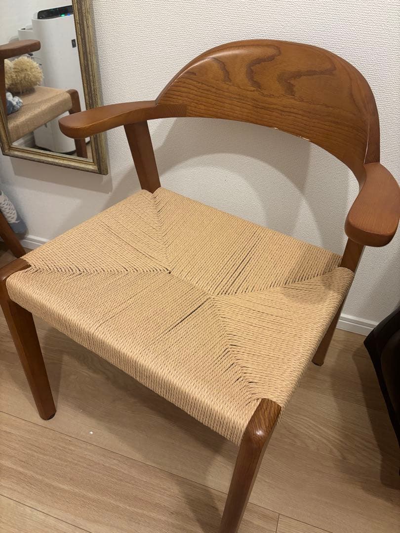 木製アーム ダイニングチェア