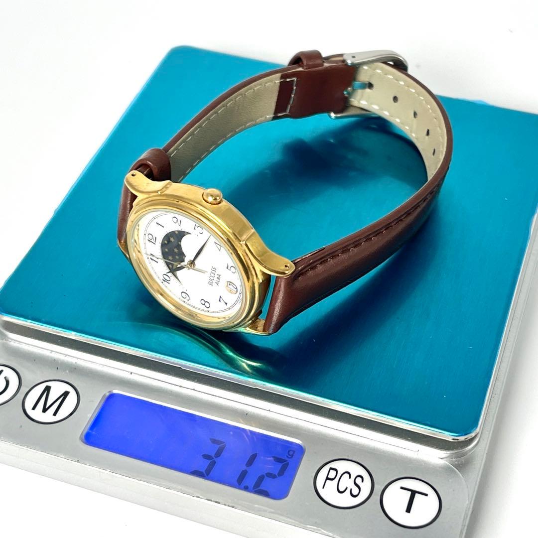 【新品電池/稼働品】セイコー アルバ サクセス ムーンフェイズ クォーツ 腕時計