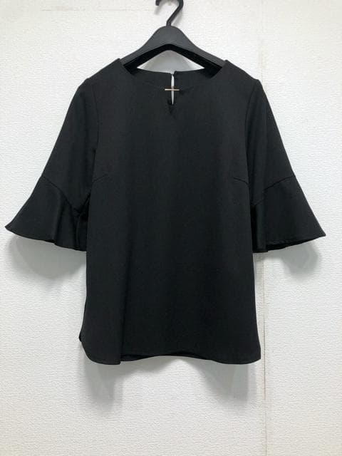 pearl☆Mトール黒無地♪ノーカラージャケットパンツスーツ3点◯D371