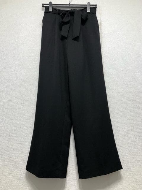 pearl☆Mトール黒無地♪ノーカラージャケットパンツスーツ3点◯D371