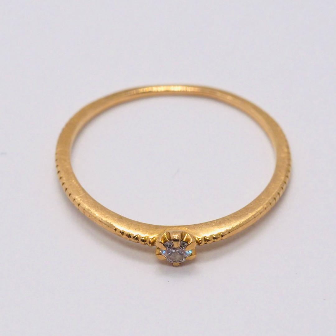 【ete】K18YG D0.03ct リング