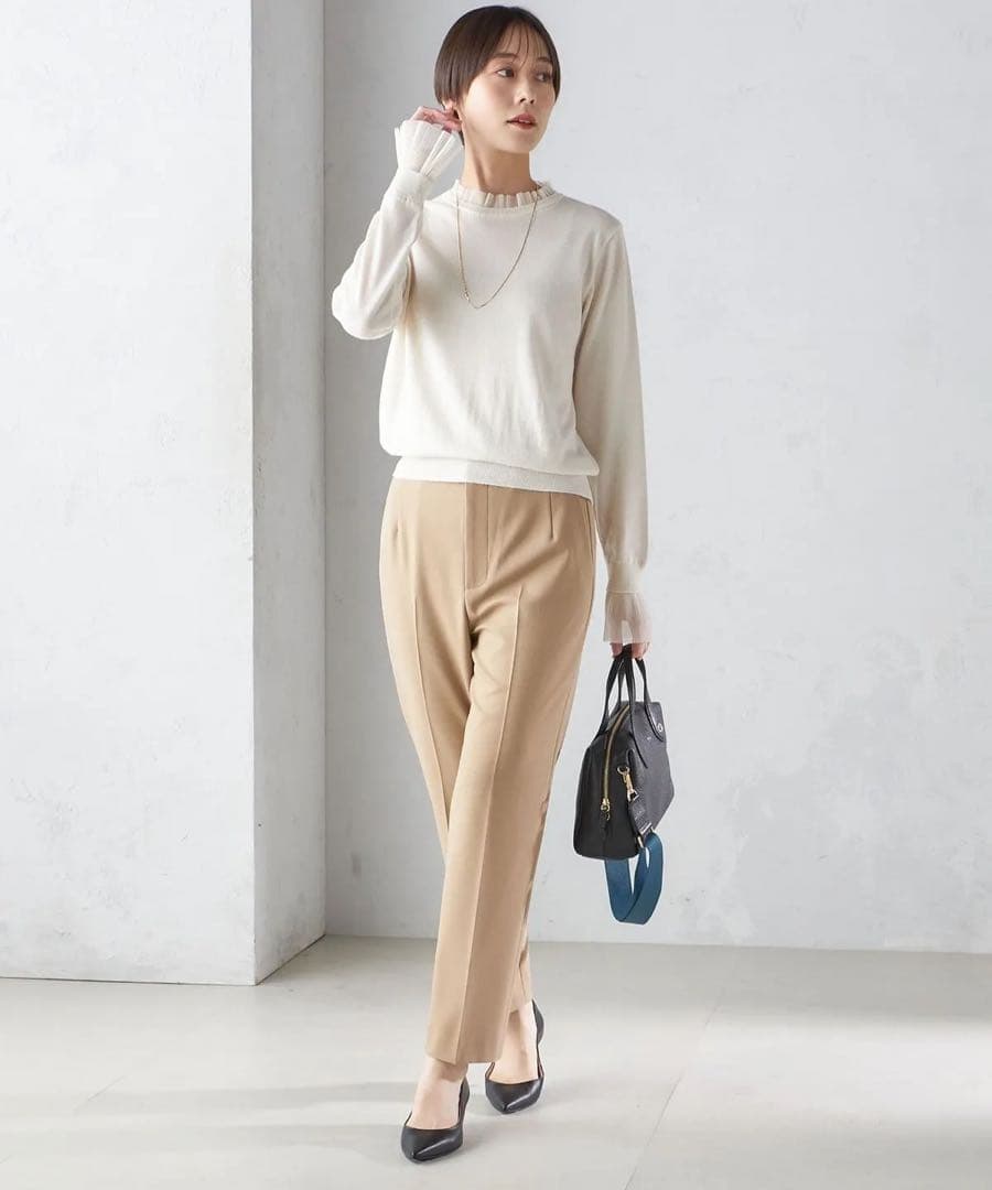 オーガンジー プリーツ ハイゲージ ニット SHIPS シップス