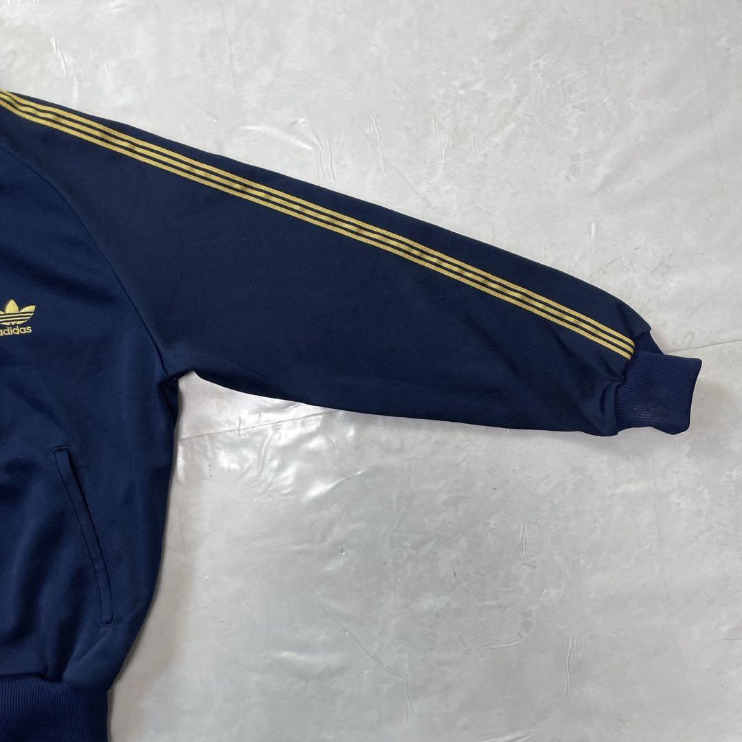 アディダス ネイビー 西ドイツ製 トレフォイル 刺繍 トラックジャケット