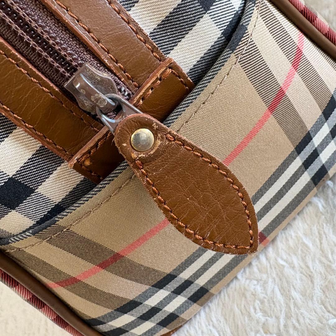 ヴィンテージバーバリー ミニボストンバッグ ノバチェック シャドーホース