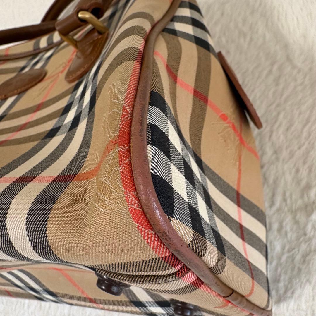 ヴィンテージバーバリー ミニボストンバッグ ノバチェック シャドーホース