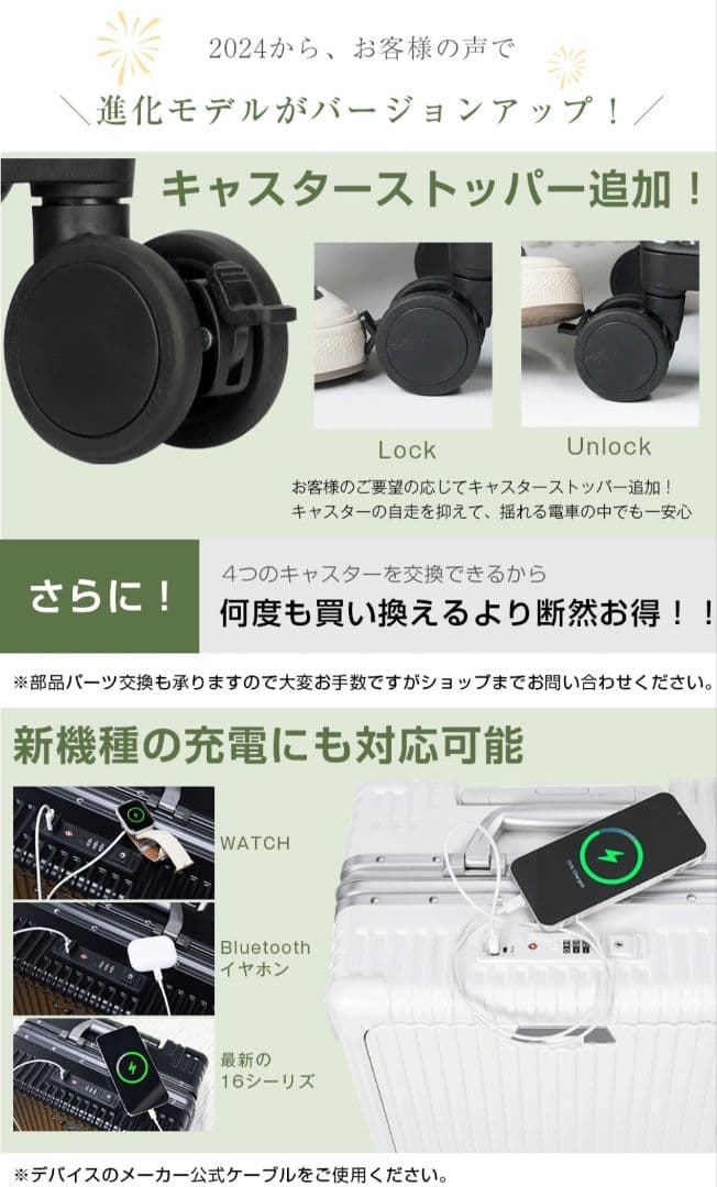 SKYFLY 魔法小屋　多機能スーツケース　キャリーケース　Sサイズ　白