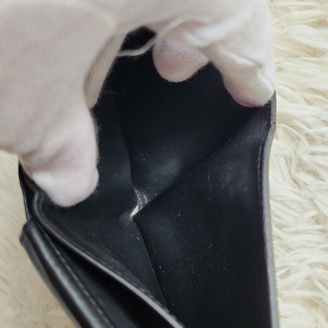 【希少】訳あり　ロエベ　LOEWE アナグラム　二つ折り財布　レザー ブラック