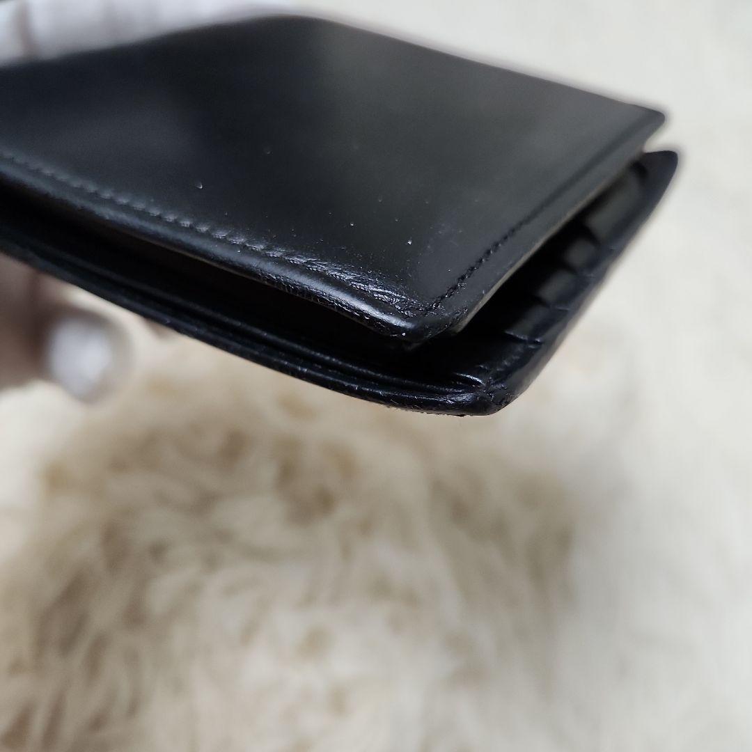 【希少】訳あり　ロエベ　LOEWE アナグラム　二つ折り財布　レザー ブラック