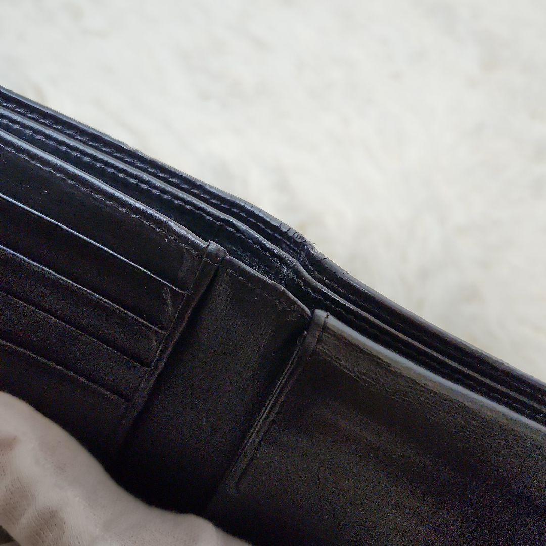 【希少】訳あり　ロエベ　LOEWE アナグラム　二つ折り財布　レザー ブラック