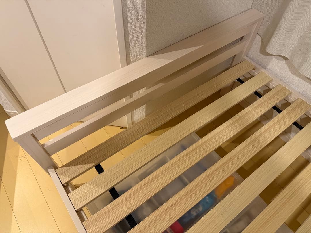 購入前コメント必須 ニトリ　頑丈すのこベッド セミダブル ウォッシュホワイト