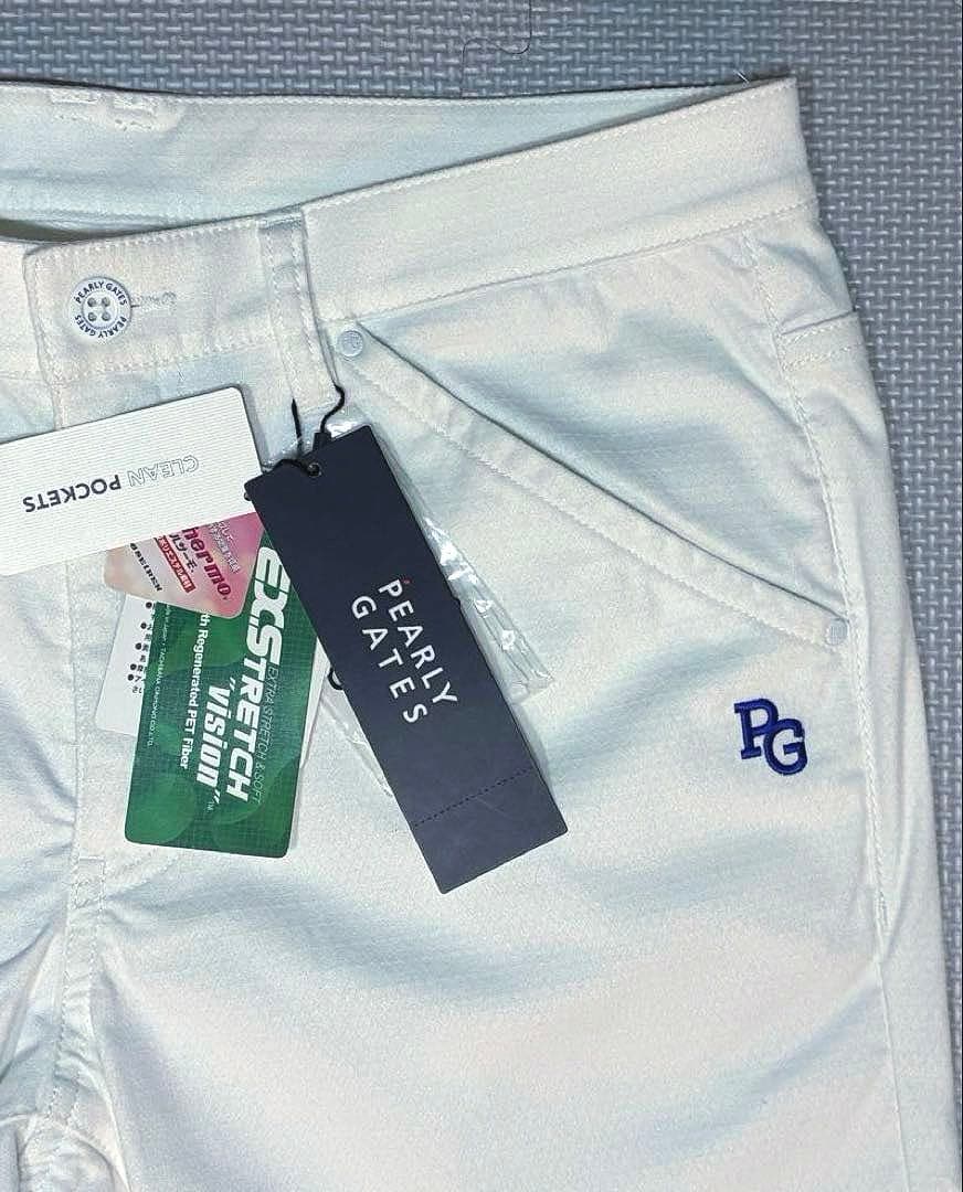 パーリーゲイツ ドビーピラミッド 表地ピーチボンディング5Pパンツ（WHT／5）