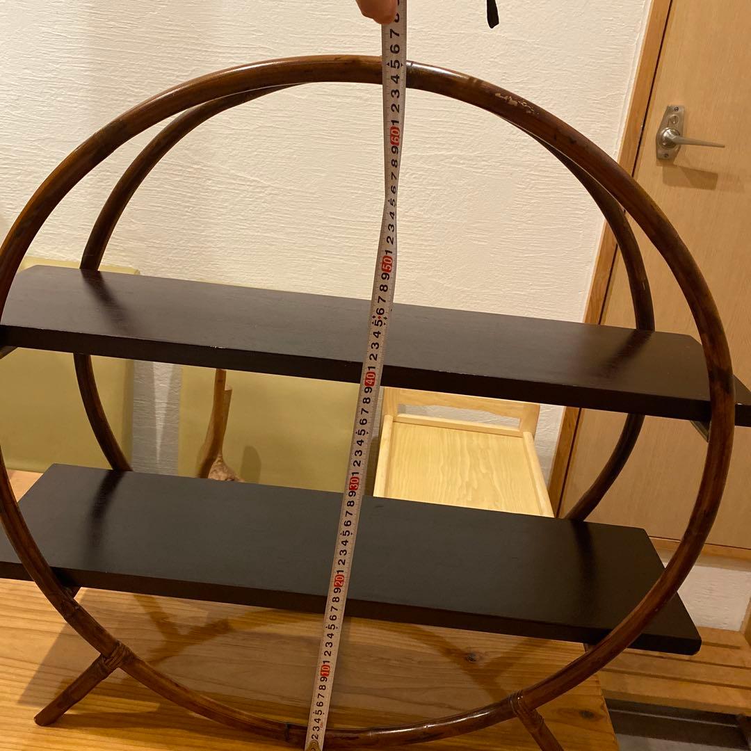 木製円形ディスプレイラック 2段