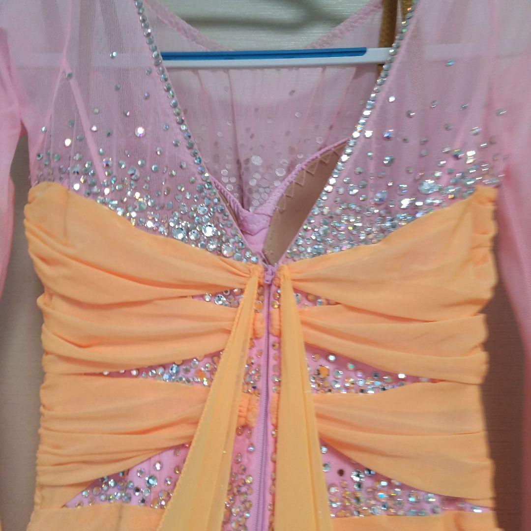 オレンジ色社交ダンスドレス