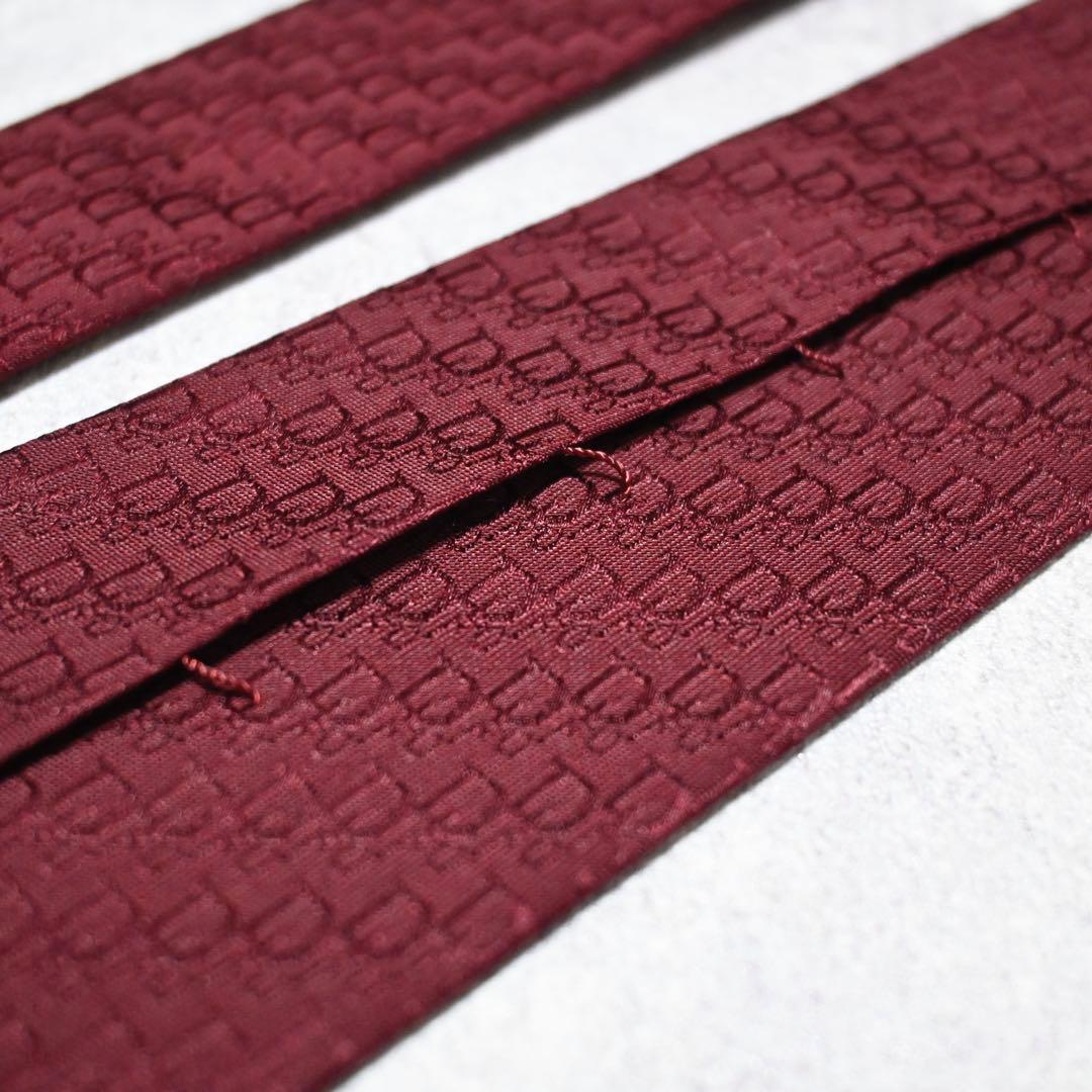 Christian Dior ネクタイ トロッター 総柄 レッド