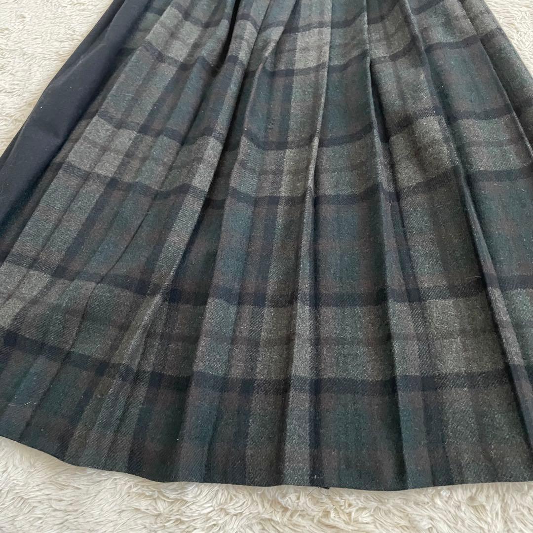 美品　オニール　別注アコーディオンスカート　ラップスカート　プリーツ　チェック