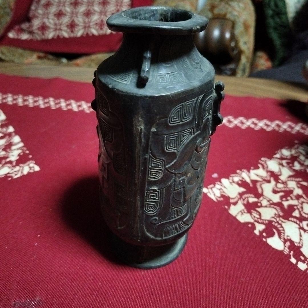 花瓶　龍文堂造　置物