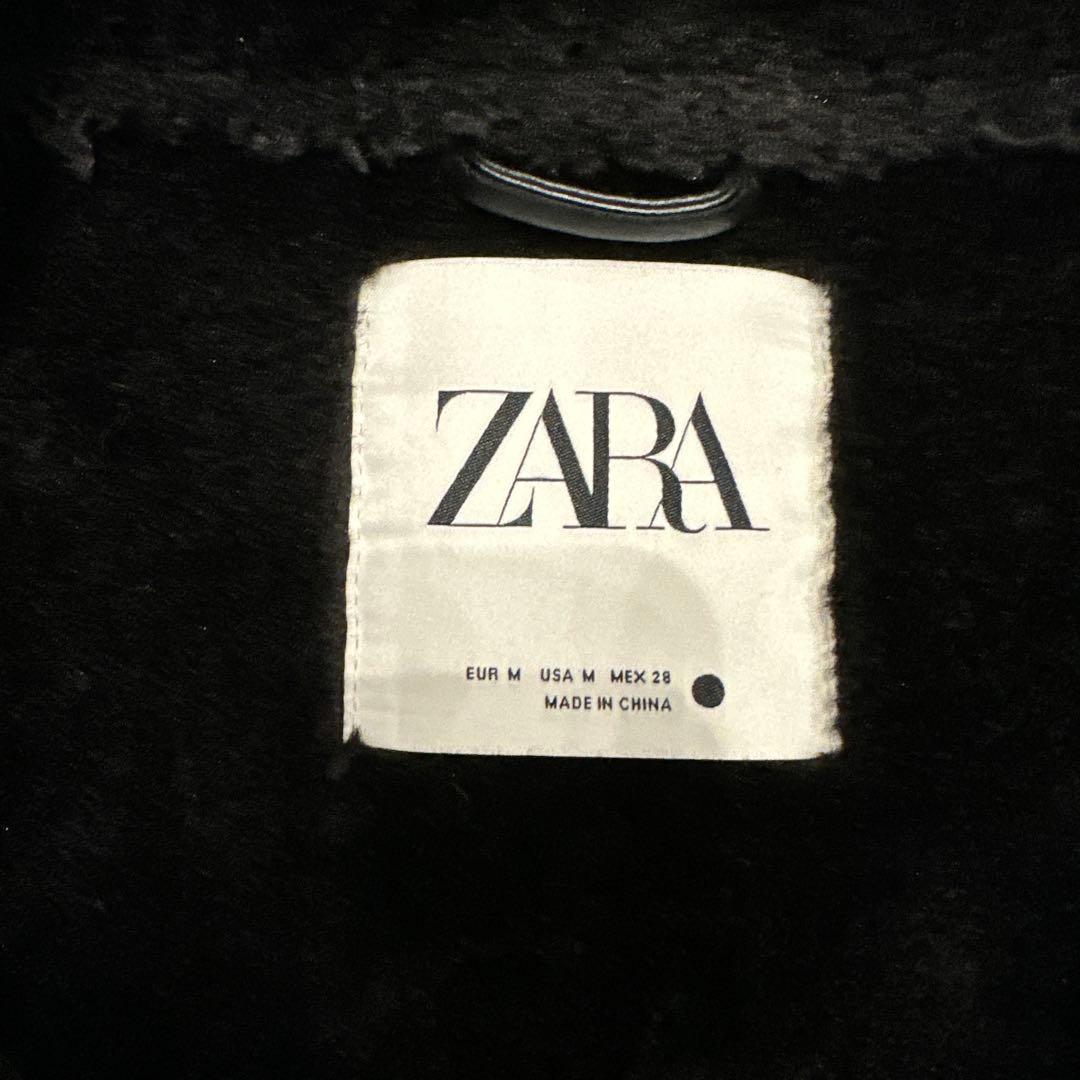 ZARA ブラックレザーライダースジャケット