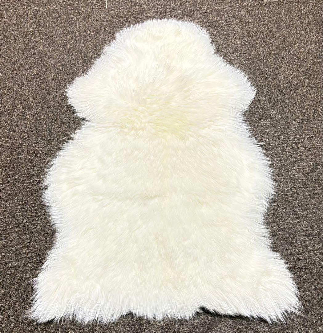 新品 シープスキンオーストリア天然毛皮 ム一トンフリースウールラグ 高級