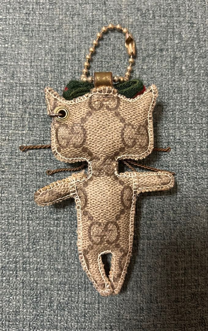 未使用 GUCCI グッチ クリスティーナ キーホルダー リング 猫 グッチョリ