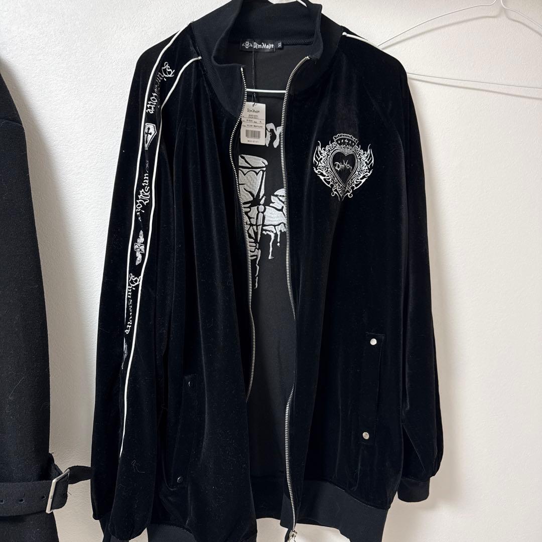 Dim Moire ベロアジャージトップス black