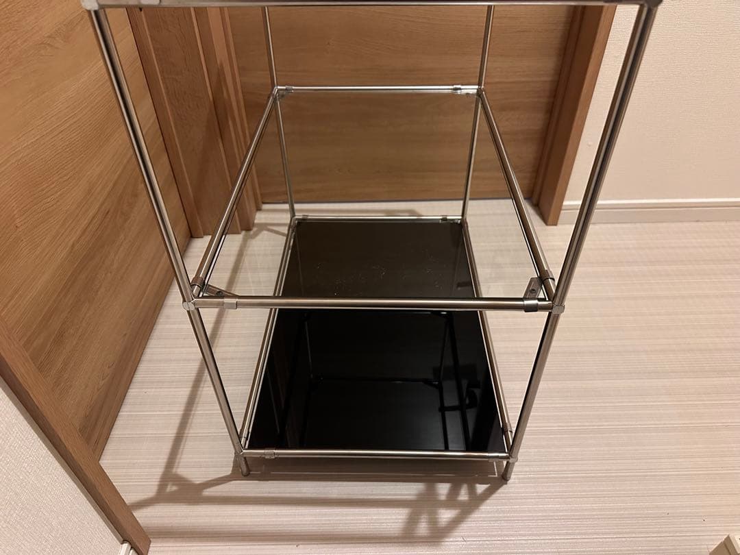 メタルフレーム ガラス棚 ミッドセンチュリーモジュール家具 店舗什器