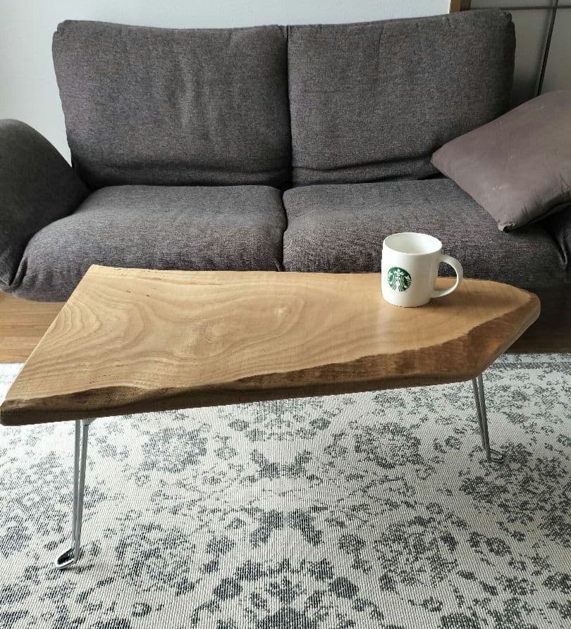 センダンの木製ローテーブル 1枚板