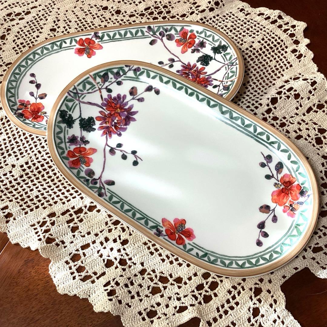 希少 Villeroy & Boch オーバルプレート ペアセット