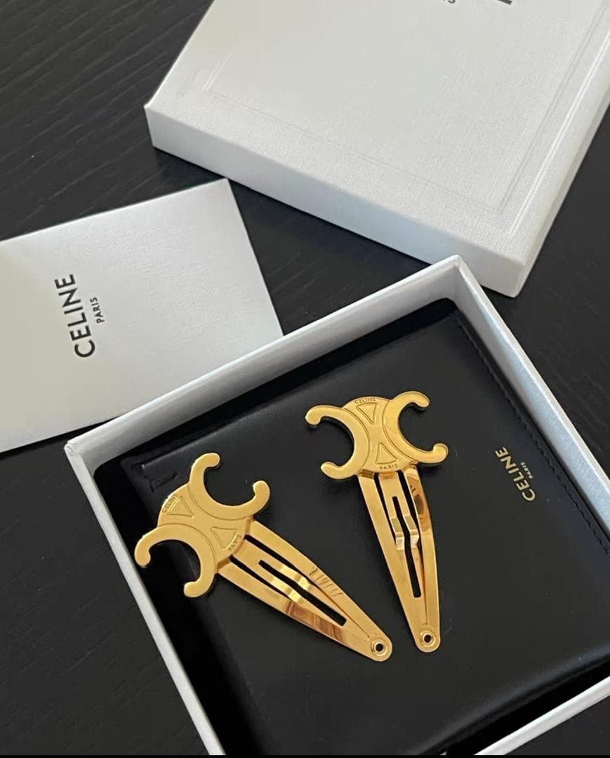 CELINE ゴールド ヘアクリップ 2個セット