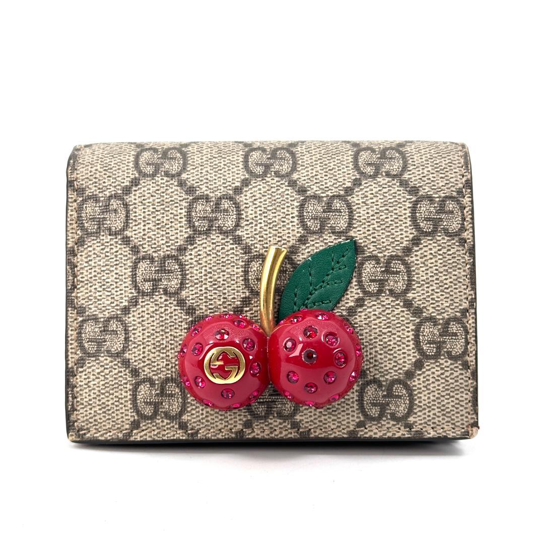 GUCCI グッチ チェリー 折り財布GGスプリーム/チェリーウォレット