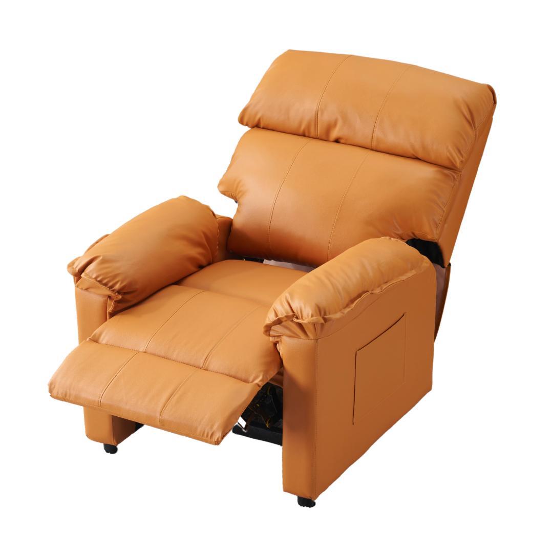 リクライニングソファー ソファー 1人掛け ゲーミングチェア PU キャメル