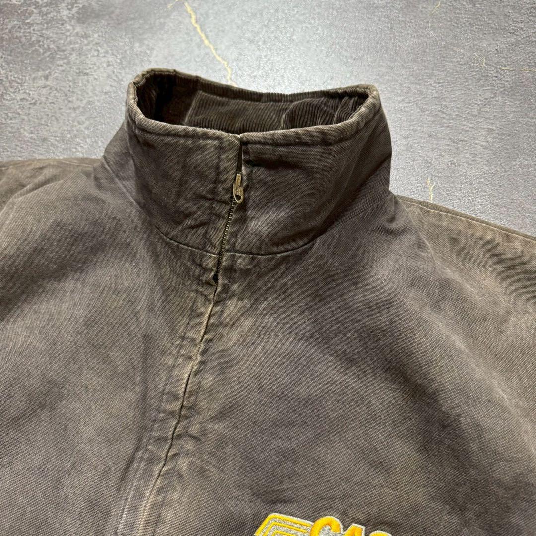 80sUSA製アクティブジャケットダック地TALONスイングトップLブラウン古着