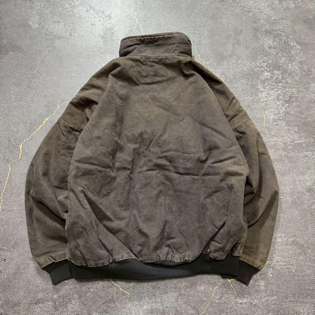 80sUSA製アクティブジャケットダック地TALONスイングトップLブラウン古着