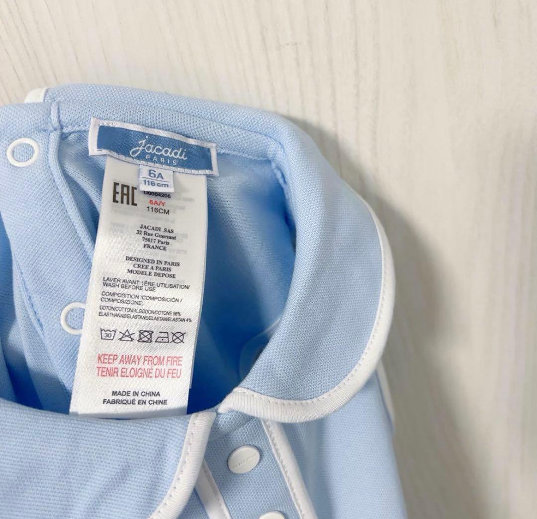 【新品】jacadi 水色　スポーティーシックワンピース　5A 6A