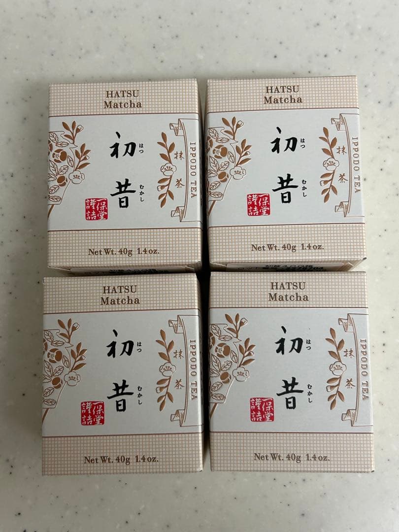 京都 一保堂茶舗 抹茶 初昔　はつむかし　国産抹茶　茶道　お茶会　未開封　4個