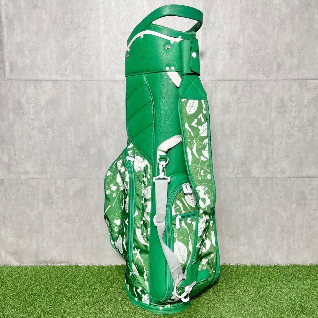 【フード未使用】アディダス キャディバッグ ゴルフバッグ グリーン スタンド