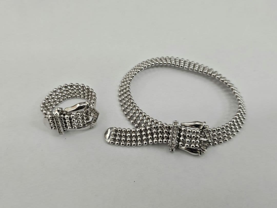 925 ベルトモチーフ ブレスレット+リング シルバー Silver