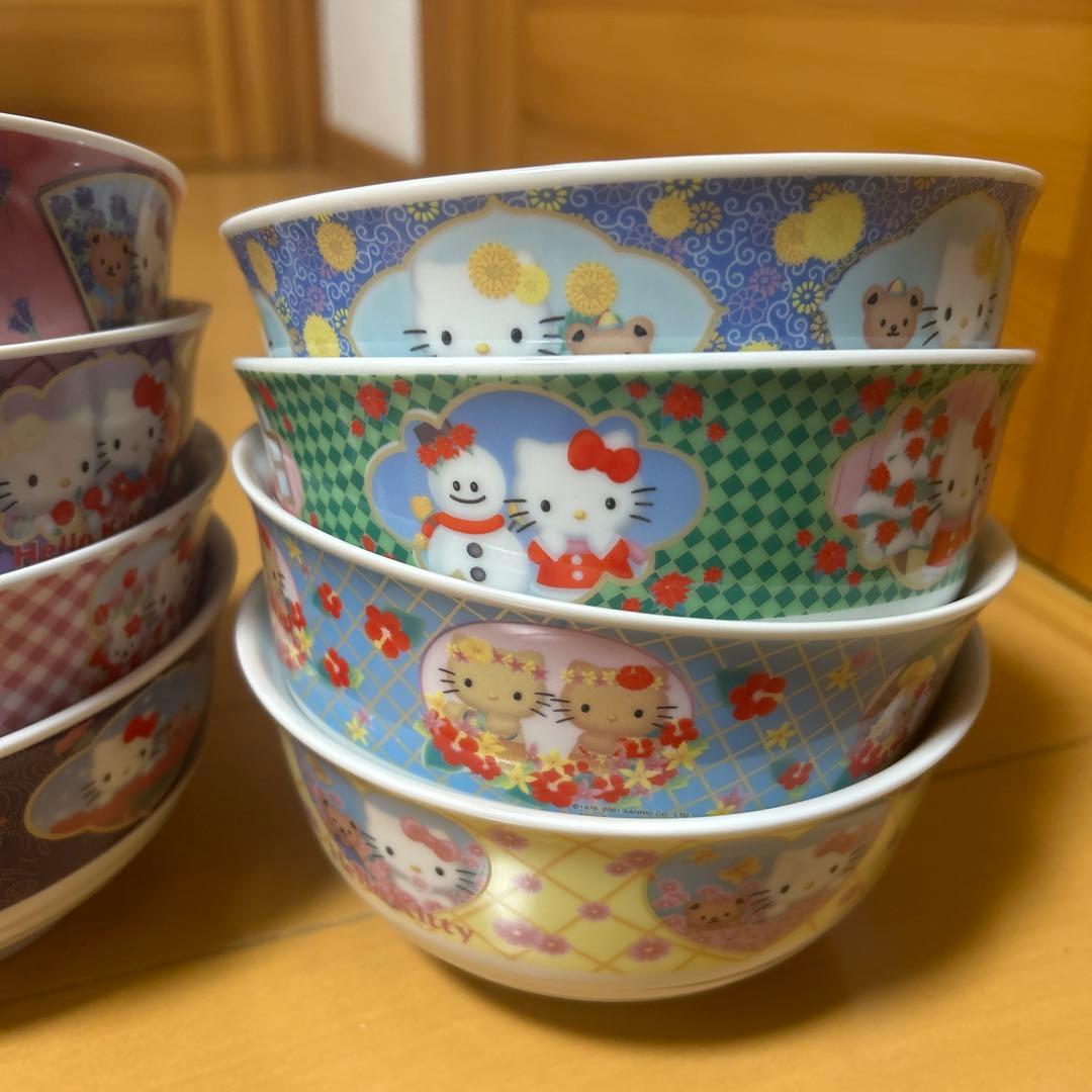 有田焼新品未使用ハローキティ ボウルラーメンめぐりシリーズ新品未使用12個セット