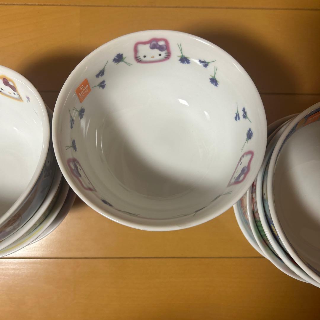 有田焼新品未使用ハローキティ ボウルラーメンめぐりシリーズ新品未使用12個セット