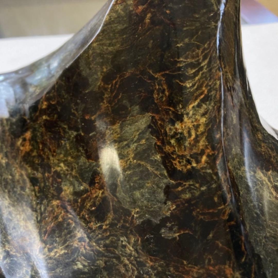 鑑賞石 天然石 オブジェ 置物 インテリア 山型 山脈 模様 約6.5kgレトロ