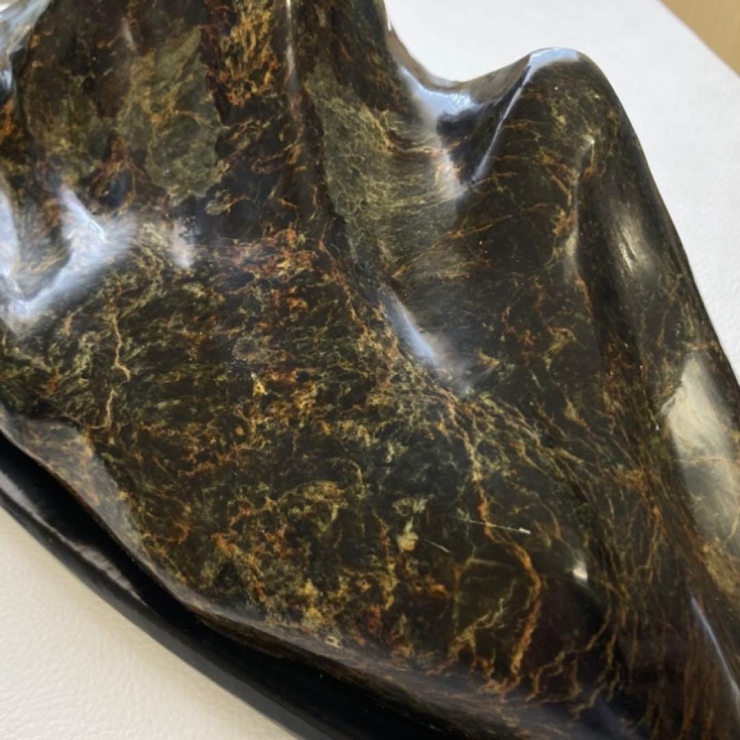 鑑賞石 天然石 オブジェ 置物 インテリア 山型 山脈 模様 約6.5kgレトロ