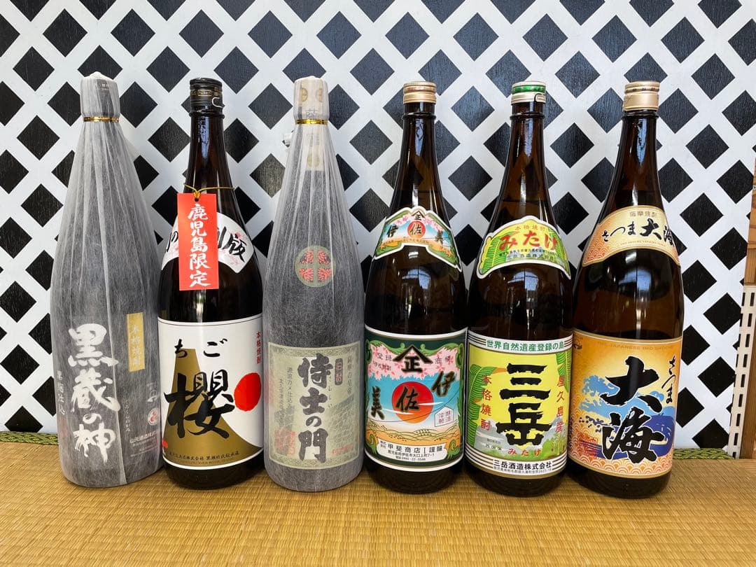 プレミアム焼酎 侍士の門 伊佐美 三岳 ちご櫻 黒蔵の神 大海1800ml ６本