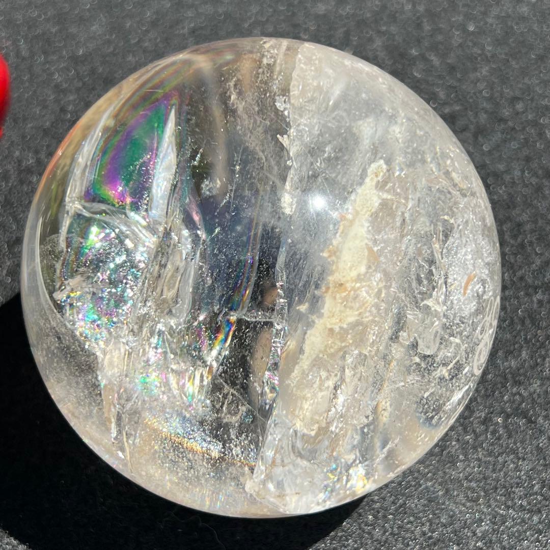 ★虹入り水晶 丸玉 水晶玉 レインボー スフィア 天然石 パワーストーン