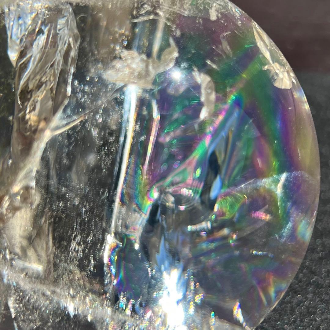 ★虹入り水晶 丸玉 水晶玉 レインボー スフィア 天然石 パワーストーン