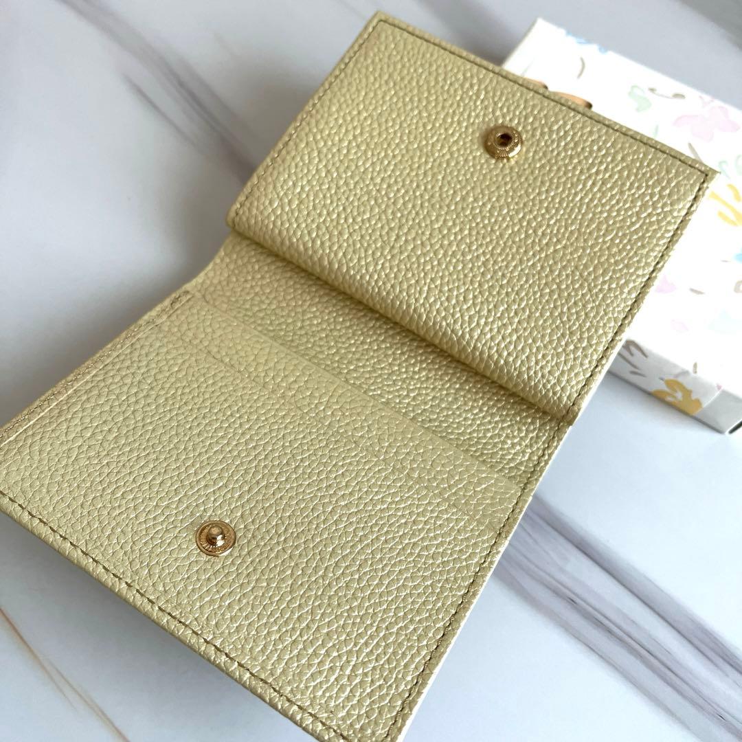 【皇居限定】【新品未使用】 がま口財布・ゴールド・牛革
