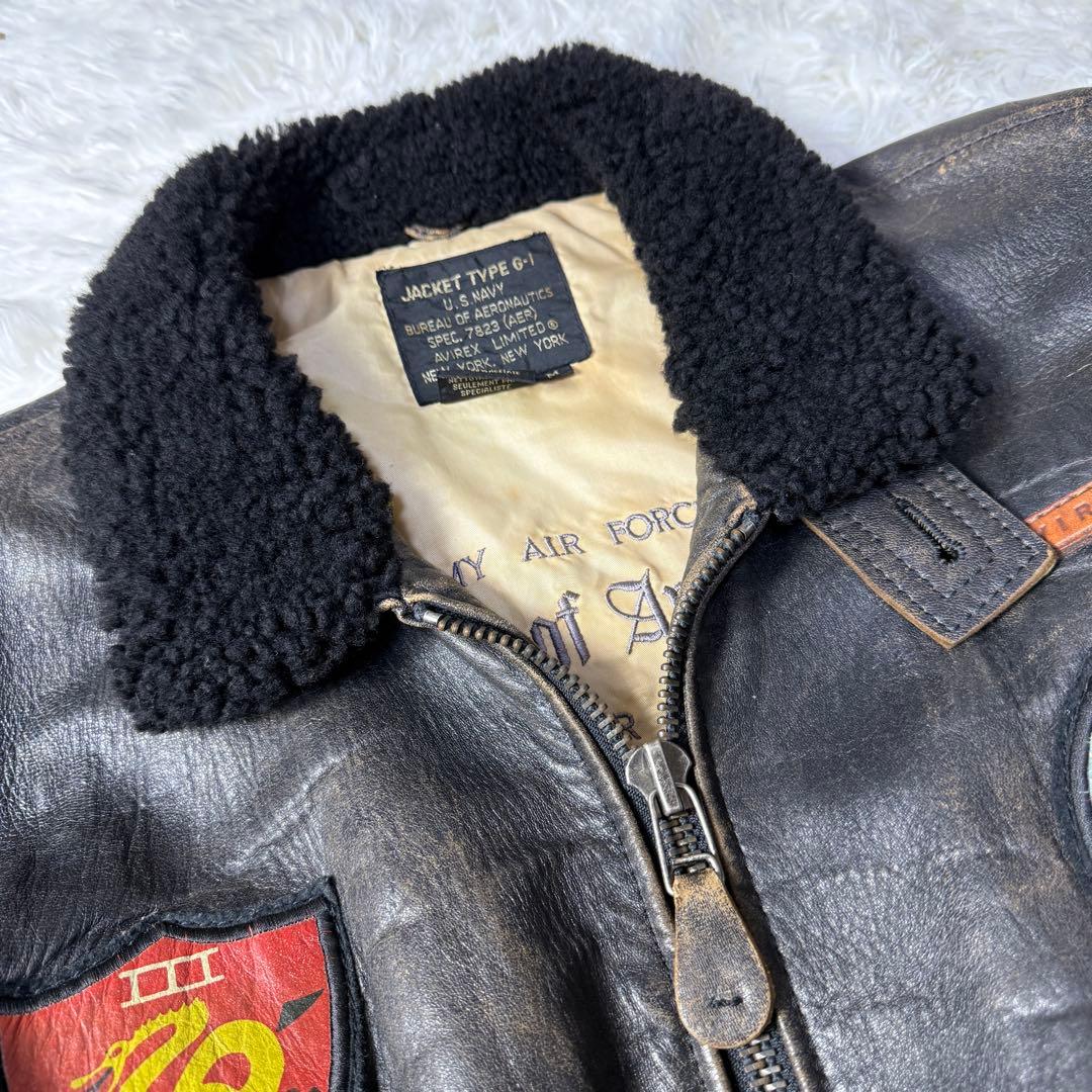 【胸タグ】AVIREX G-1 フライト レザージャケット L TOP GUN