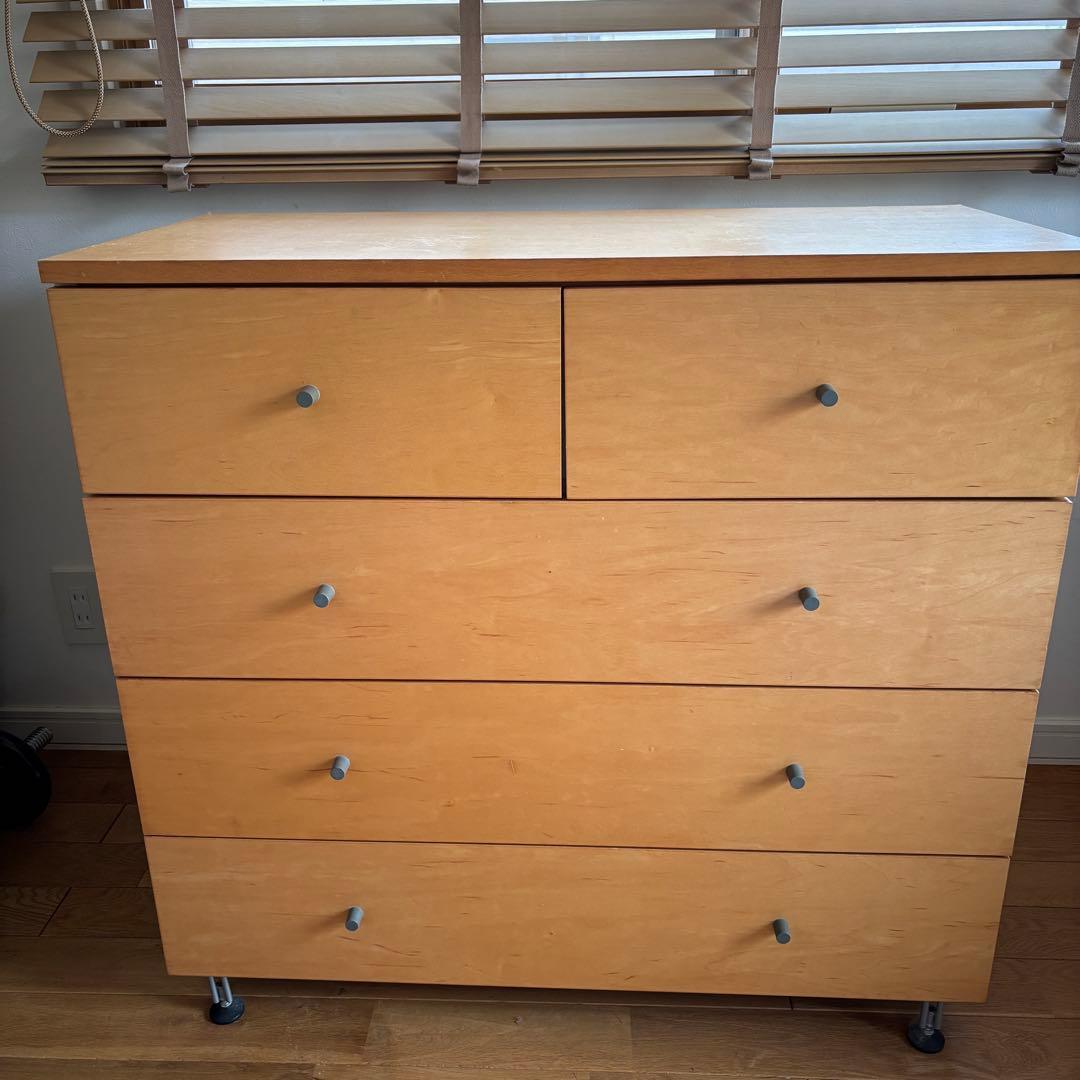 廃盤品　無印良品　メープル突板　4段チェスト　タンス　木製　中古