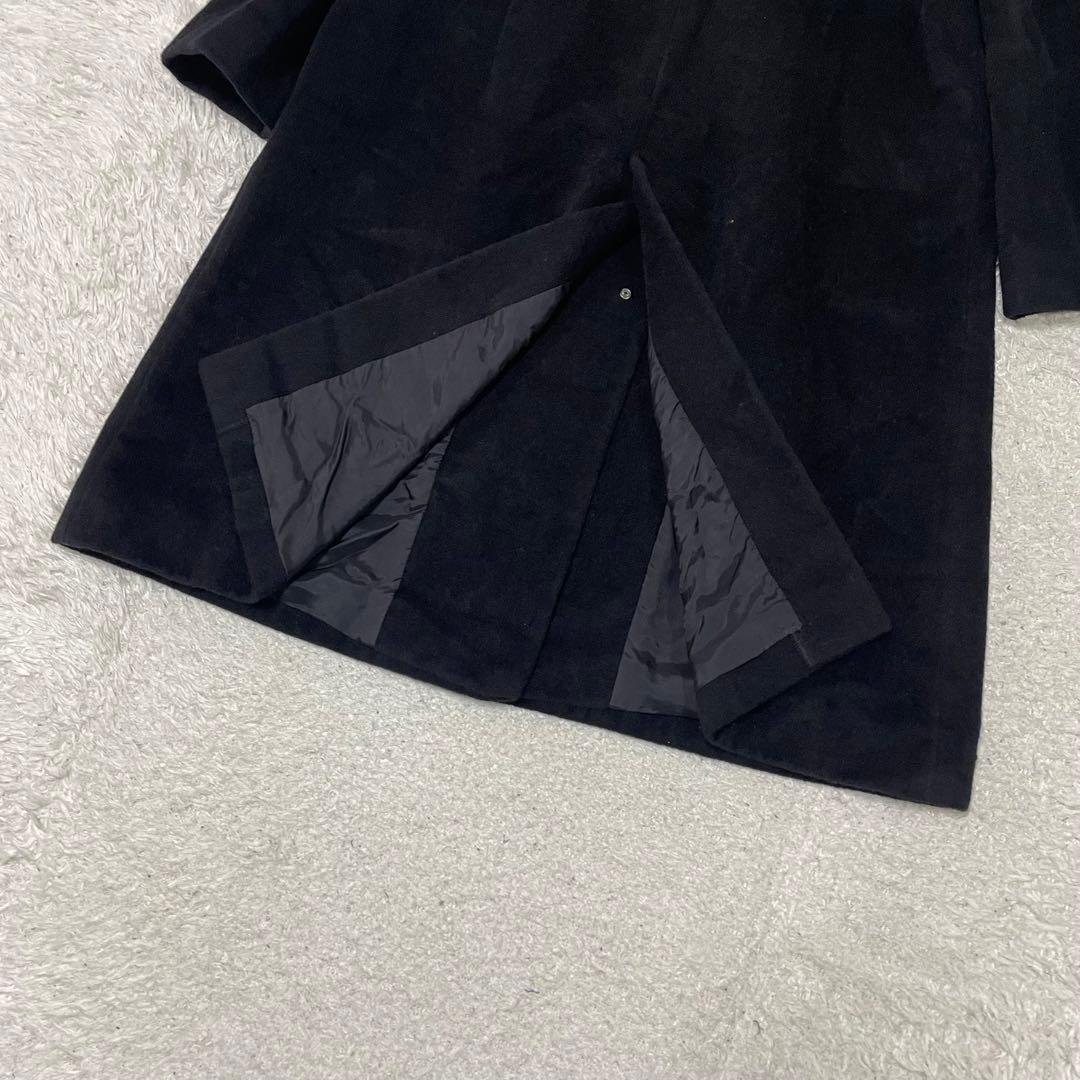 希少42サイズ✨大きいサイズ✨レオナール アンゴラウール ロングコート トリム