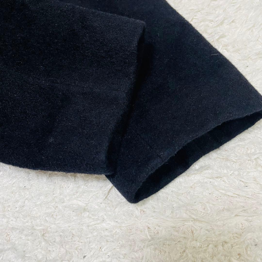 希少42サイズ✨大きいサイズ✨レオナール アンゴラウール ロングコート トリム