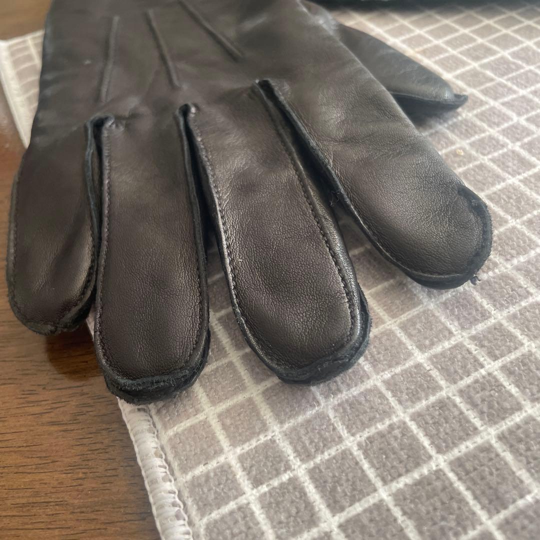 oor　COACH コーチ ブラック　レザー　カシミア100％